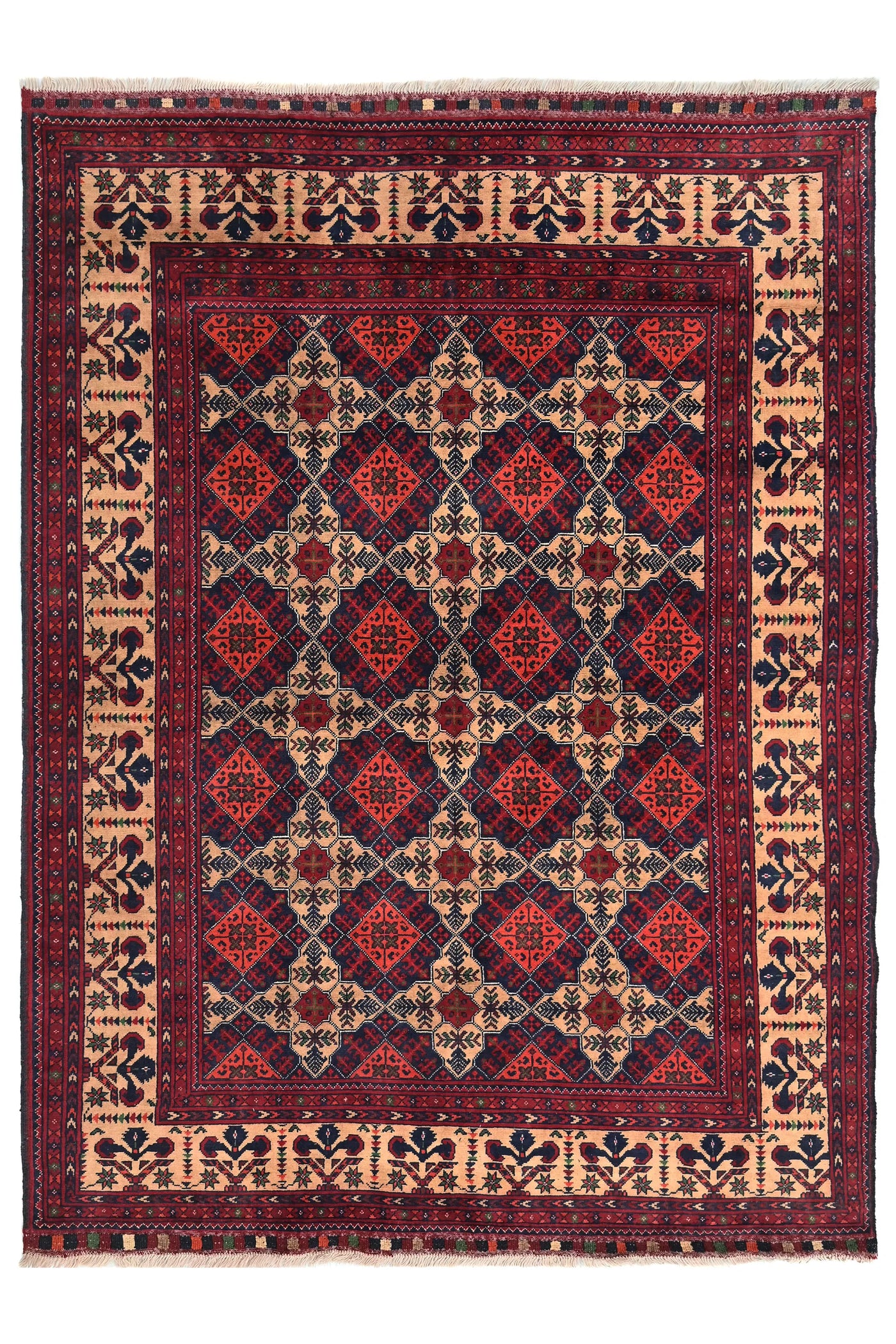 Biljik Afghan Rug – Crimson Rhombus