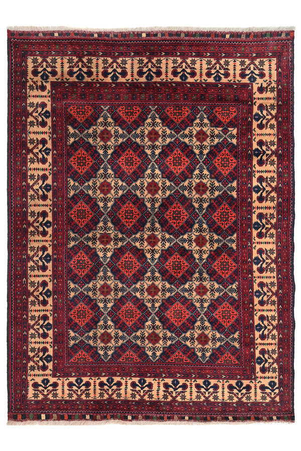 Biljik Afghan Rug – Crimson Rhombus