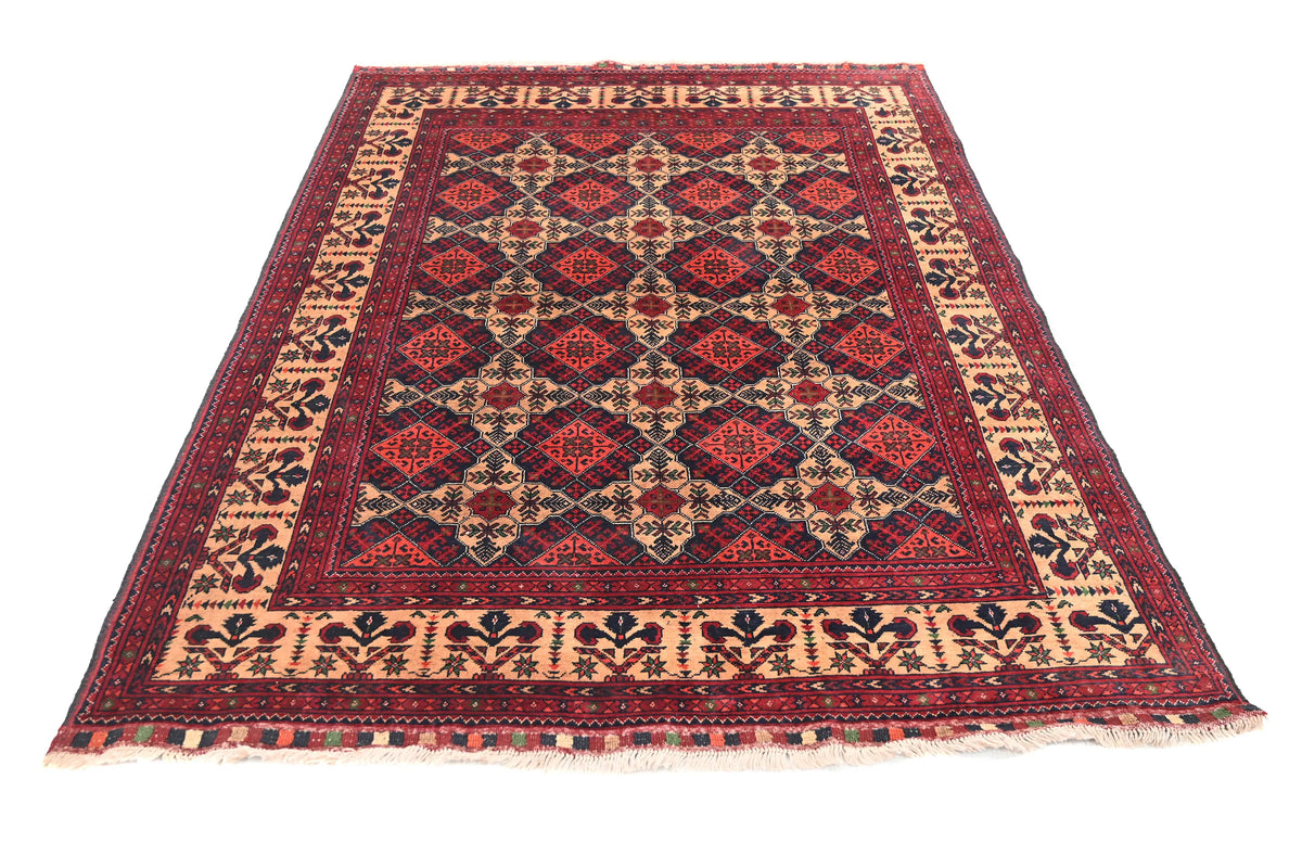 Biljik Afghan Rug – Crimson Rhombus