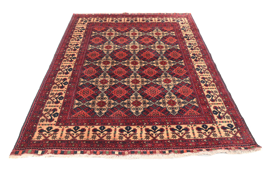 Biljik Afghan Rug – Crimson Rhombus