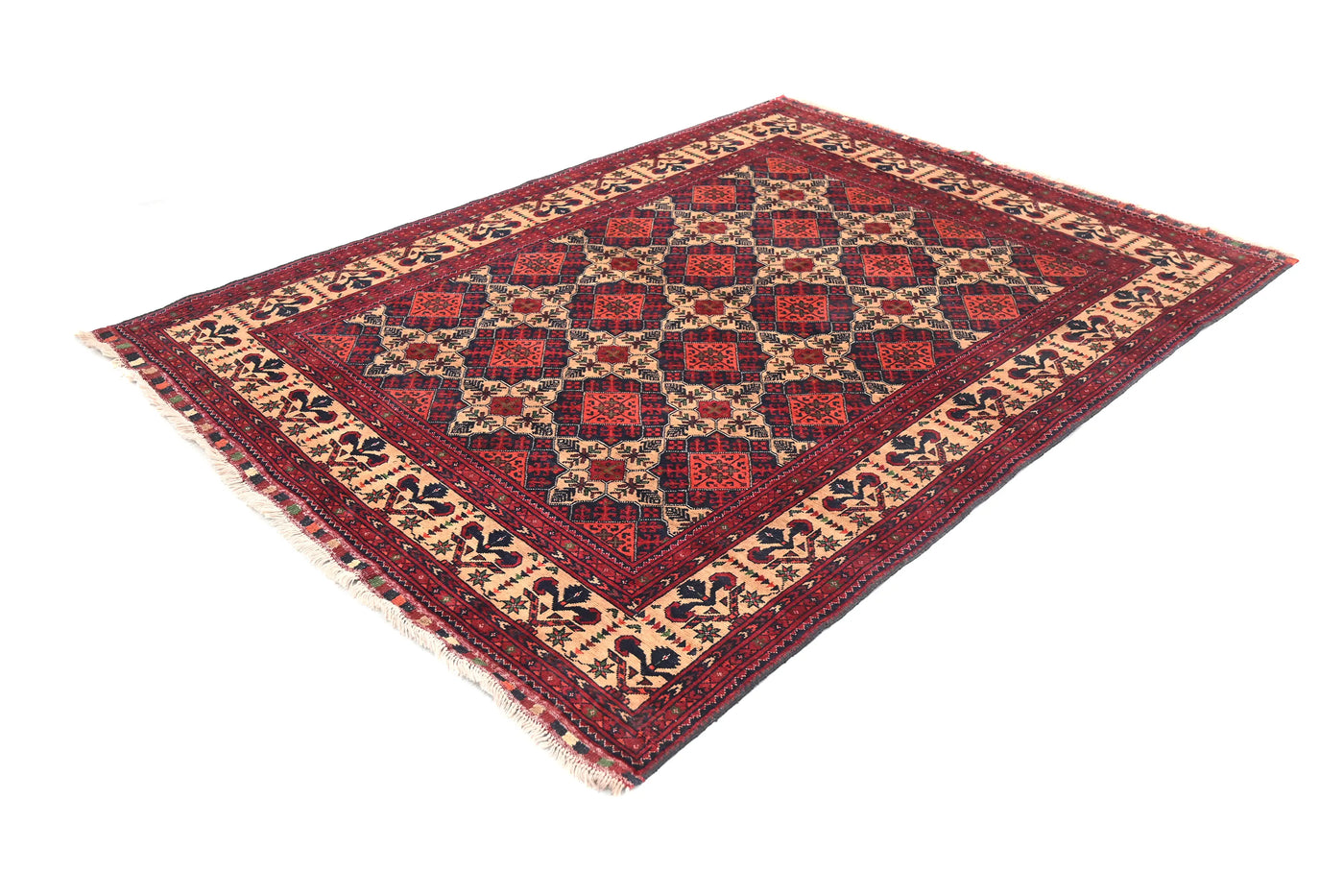 Biljik Afghan Rug – Crimson Rhombus