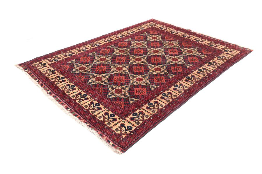 Biljik Afghan Rug – Crimson Rhombus
