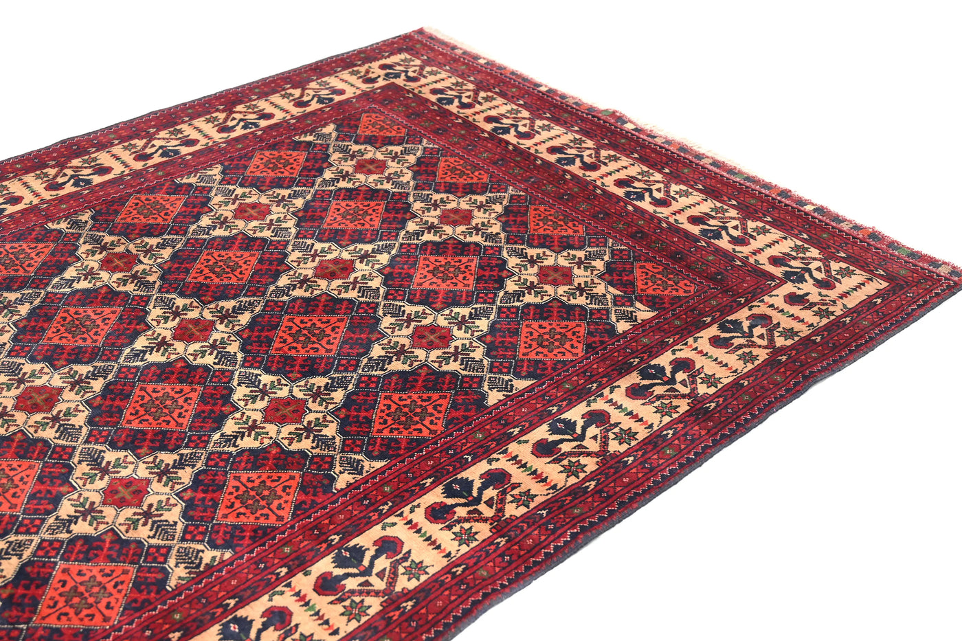 Biljik Afghan Rug – Crimson Rhombus