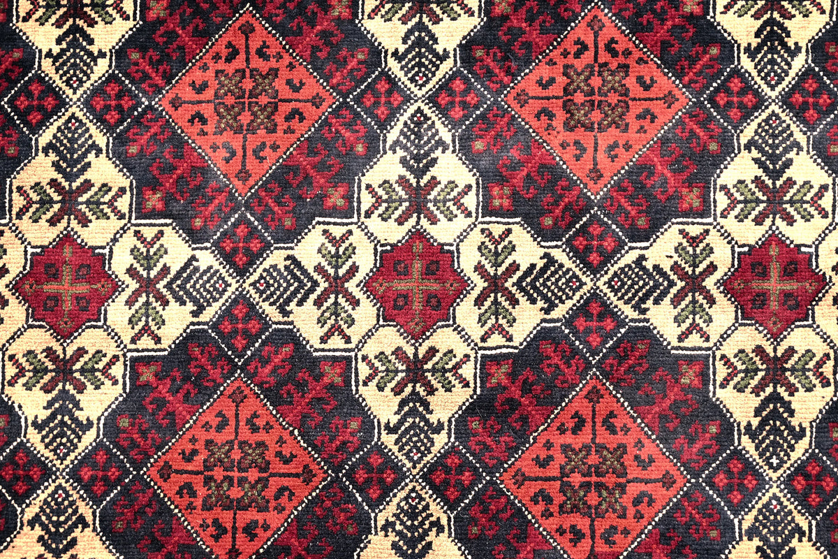 Biljik Afghan Rug – Crimson Rhombus