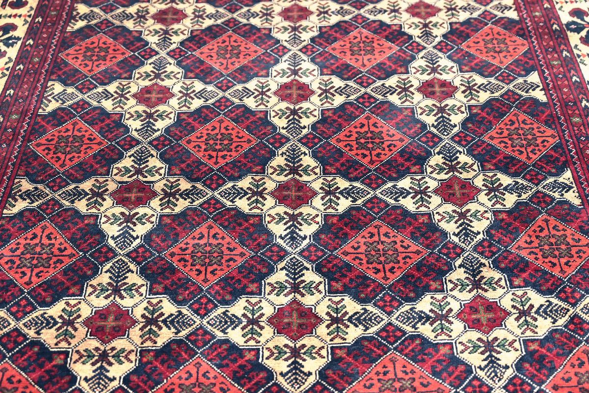 Biljik Afghan Rug – Crimson Rhombus