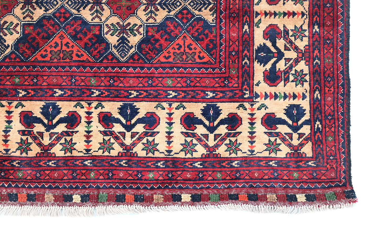 Biljik Afghan Rug – Crimson Rhombus