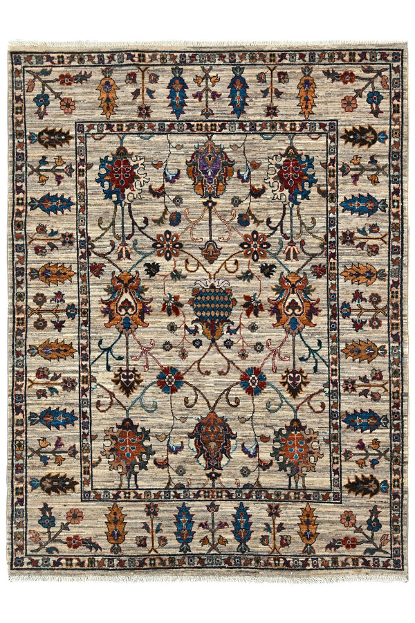 Khorjin Afghan Rug – Ivory Tree of Life