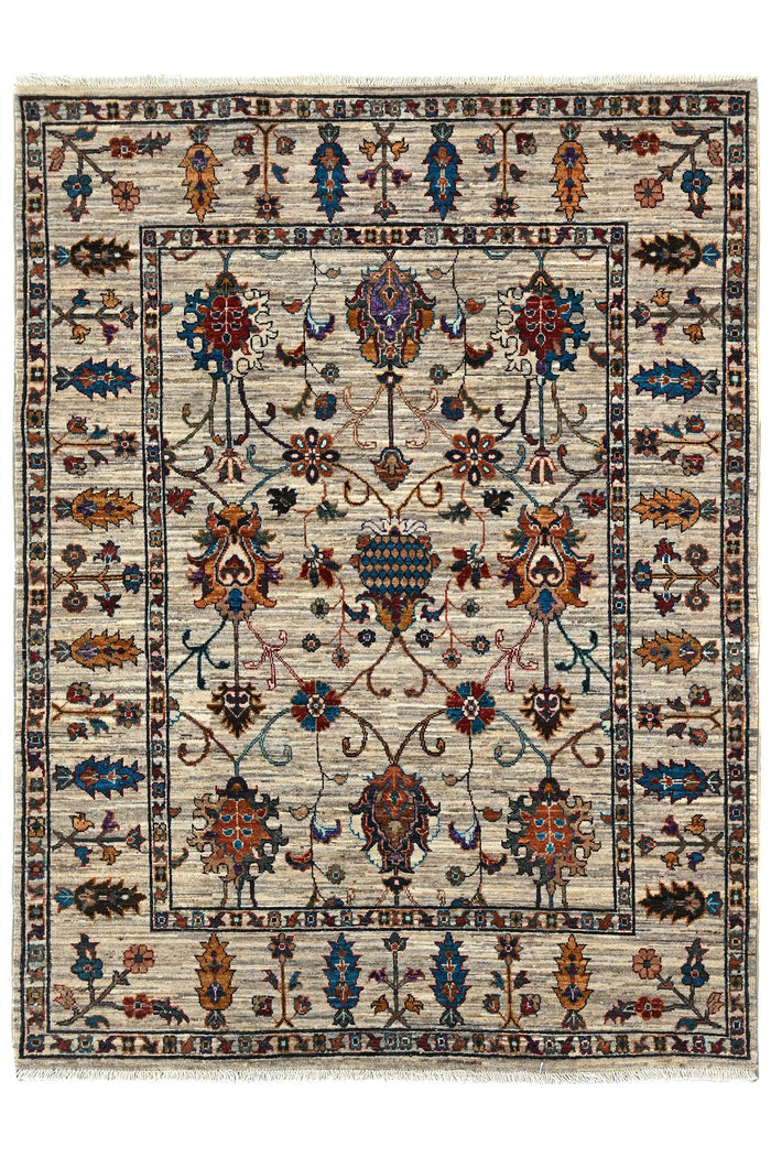 Khorjin Afghan Rug – Ivory Tree of Life