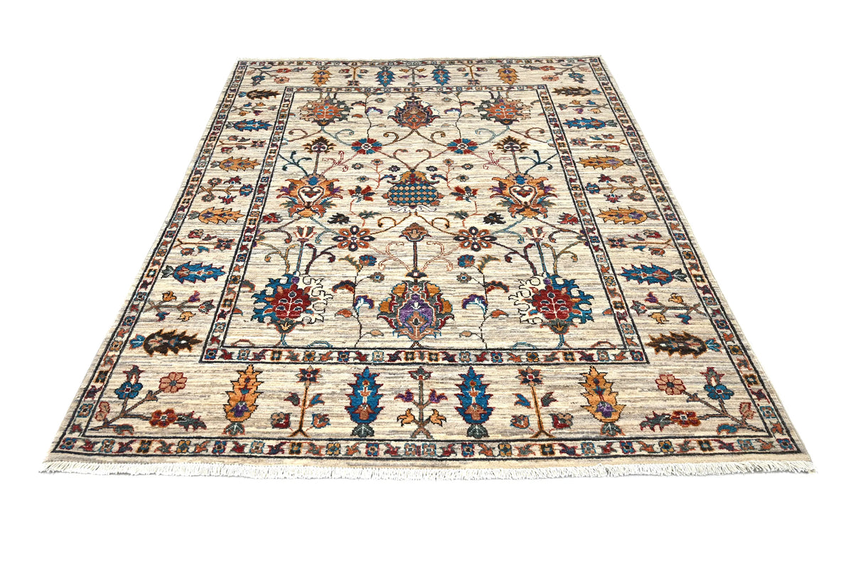 Khorjin Afghan Rug – Ivory Tree of Life