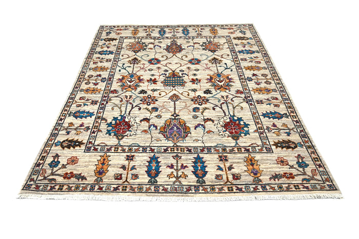 Khorjin Afghan Rug – Ivory Tree of Life