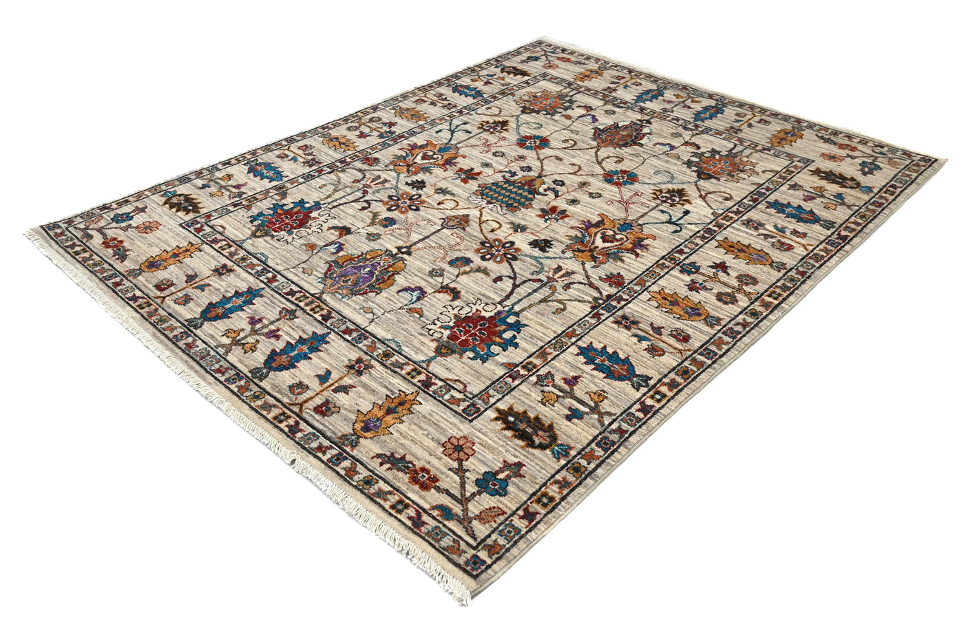 Khorjin Afghan Rug – Ivory Tree of Life