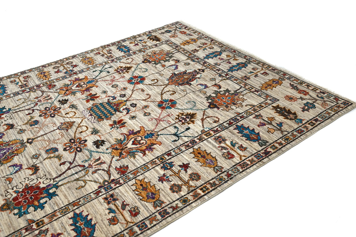 Khorjin Afghan Rug – Ivory Tree of Life
