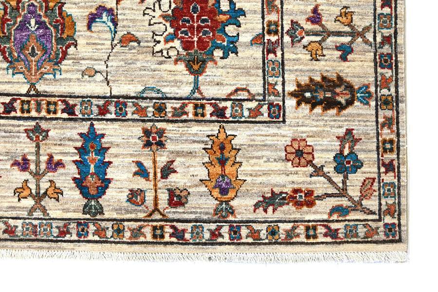 Khorjin Afghan Rug – Ivory Tree of Life
