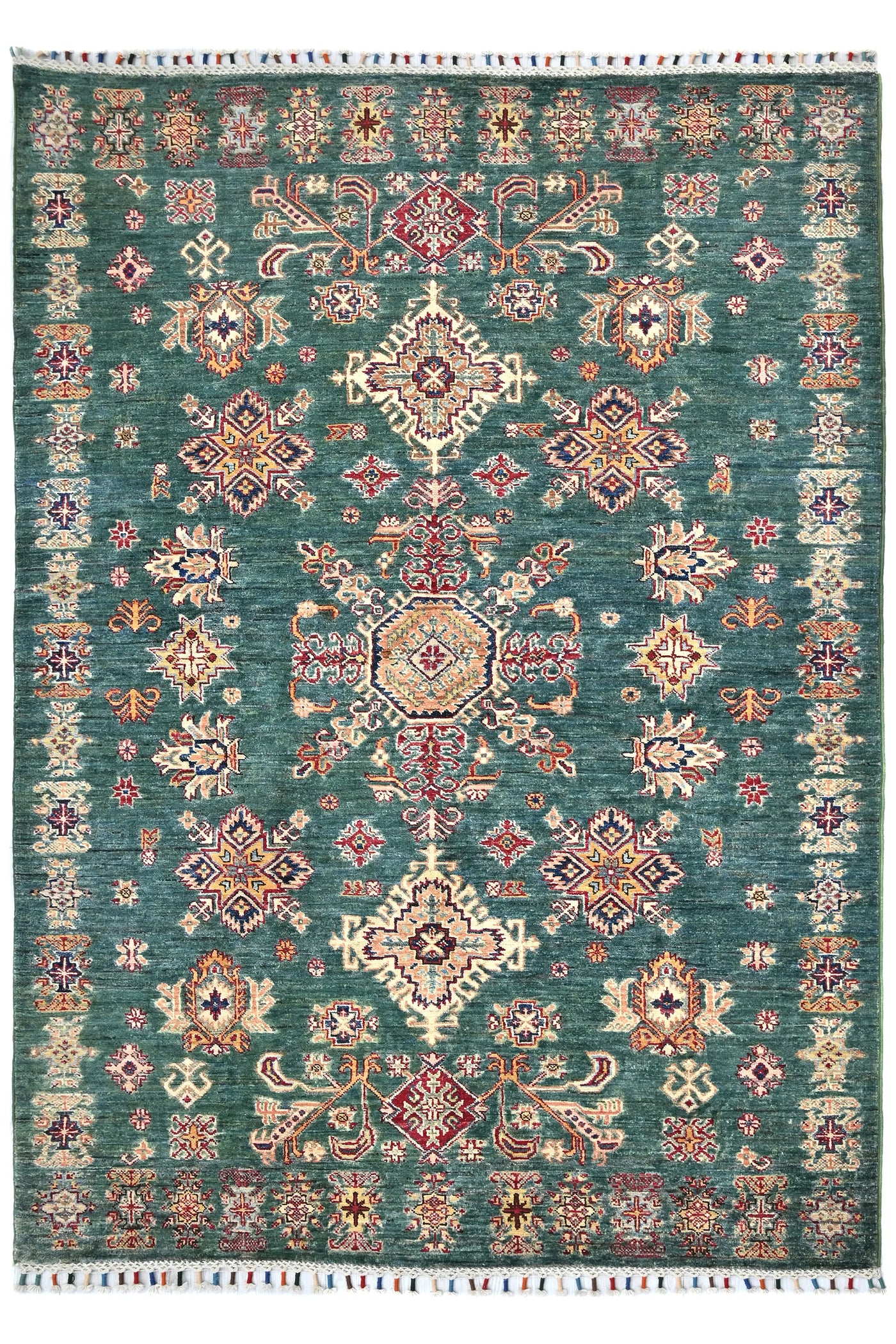 Khorjin Afghan Rug – Emerald Medallion