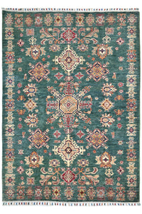 Khorjin Afghan Rug – Emerald Medallion