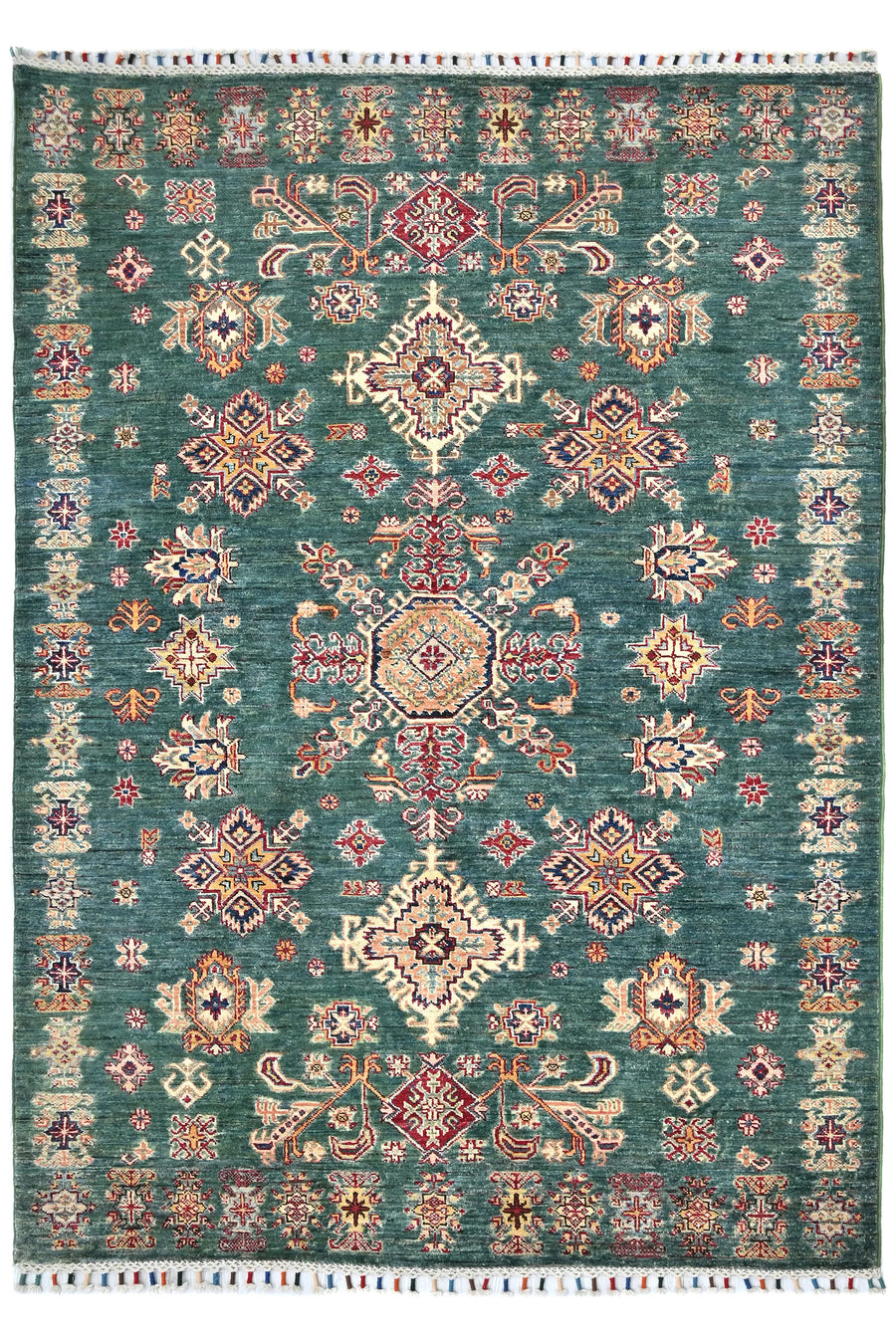 Khorjin Afghan Rug – Emerald Medallion