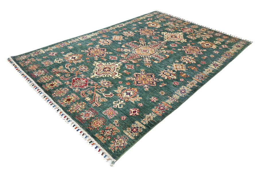Khorjin Afghan Rug – Emerald Medallion