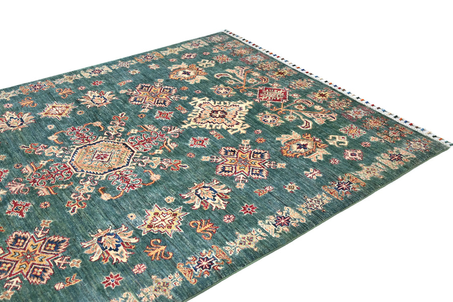 Khorjin Afghan Rug – Emerald Medallion