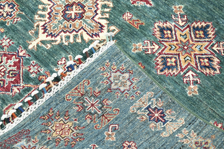 Khorjin Afghan Rug – Emerald Medallion