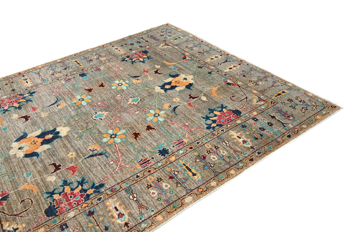 Khorjin Afghan Rug – Sage Flora