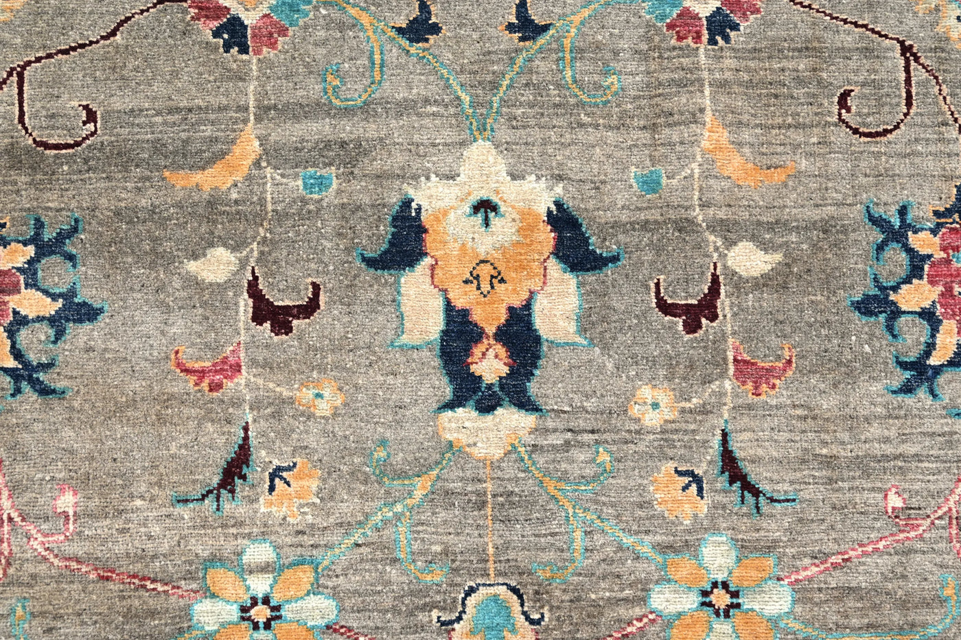 Khorjin Afghan Rug – Sage Flora