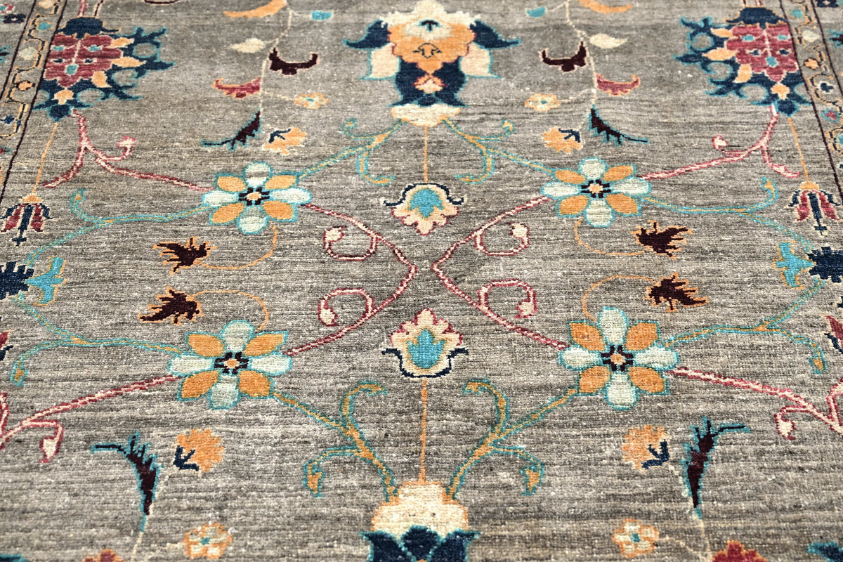 Khorjin Afghan Rug – Sage Flora