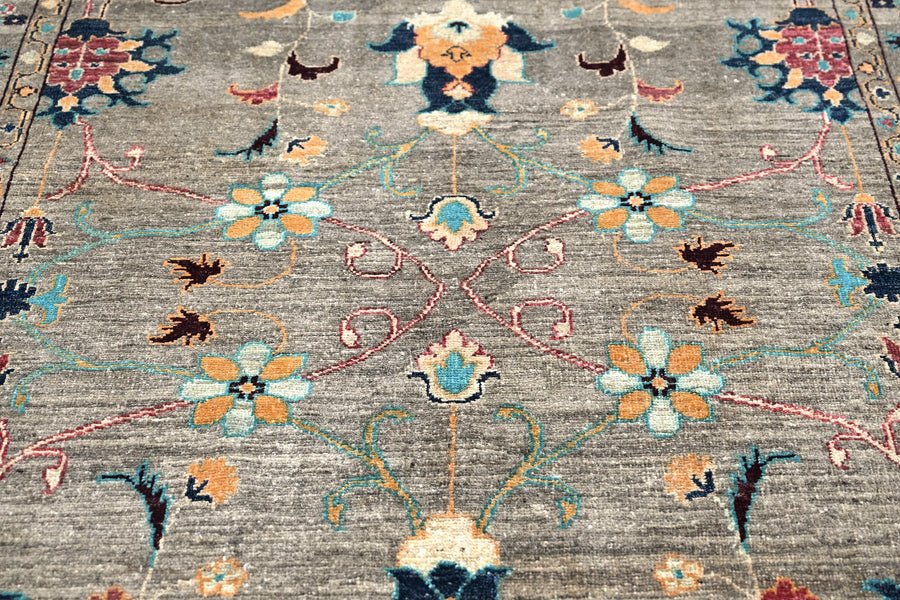 Khorjin Afghan Rug – Sage Flora
