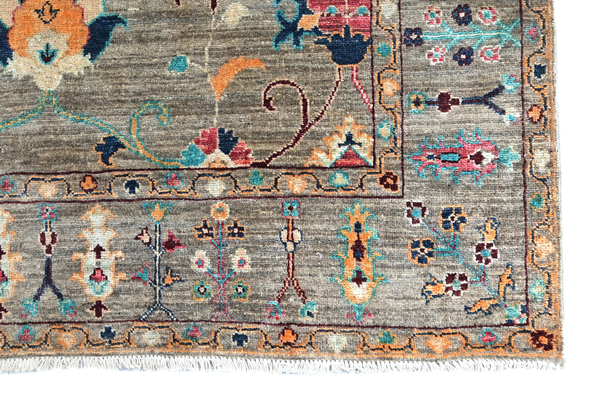 Khorjin Afghan Rug – Sage Flora