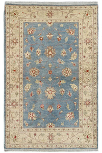 Chobi Afghan Rug – Azure Blossom
