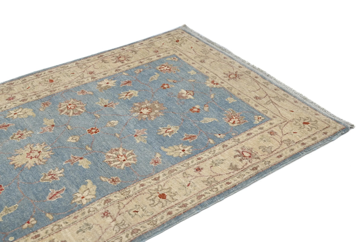 Chobi Afghan Rug – Azure Blossom