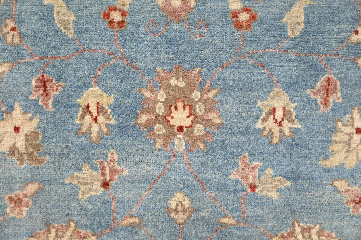 Chobi Afghan Rug – Azure Blossom