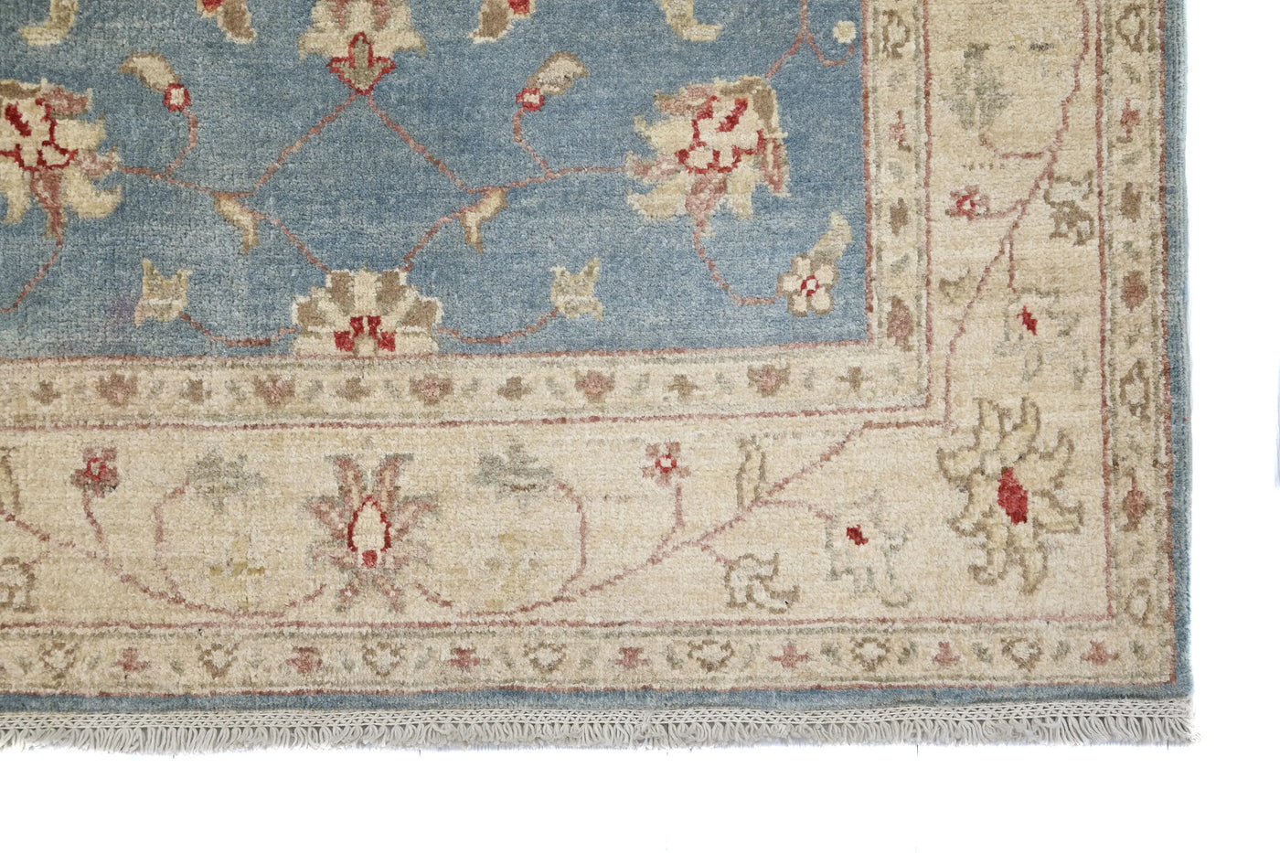 Chobi Afghan Rug – Azure Blossom