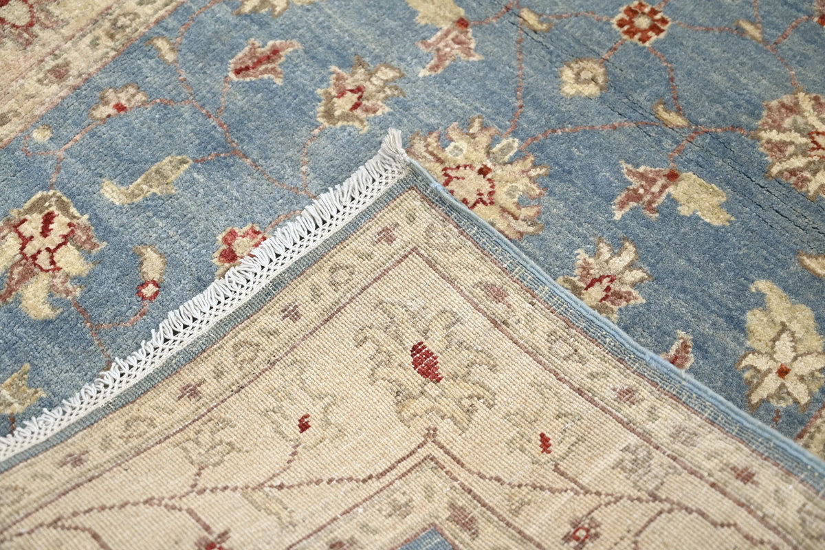 Chobi Afghan Rug – Azure Blossom
