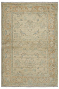 Chobi Afghan Rug – Sandstone Blossom