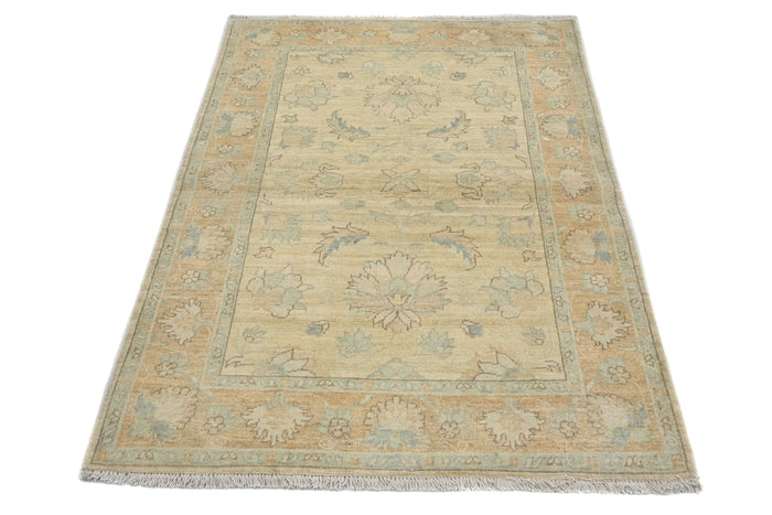 Chobi Afghan Rug – Sandstone Blossom