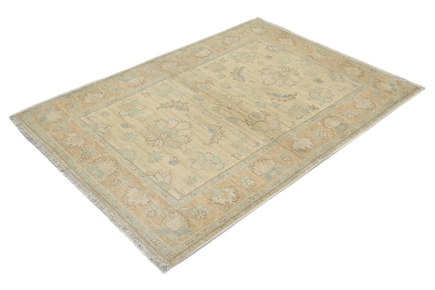 Chobi Afghan Rug – Sandstone Blossom