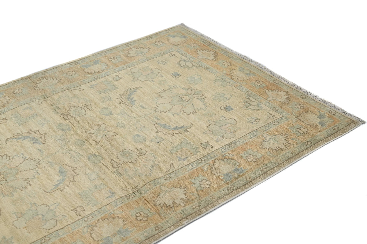 Chobi Afghan Rug – Sandstone Blossom