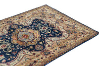 Chobi Afghan Rug – Indigo Medallion