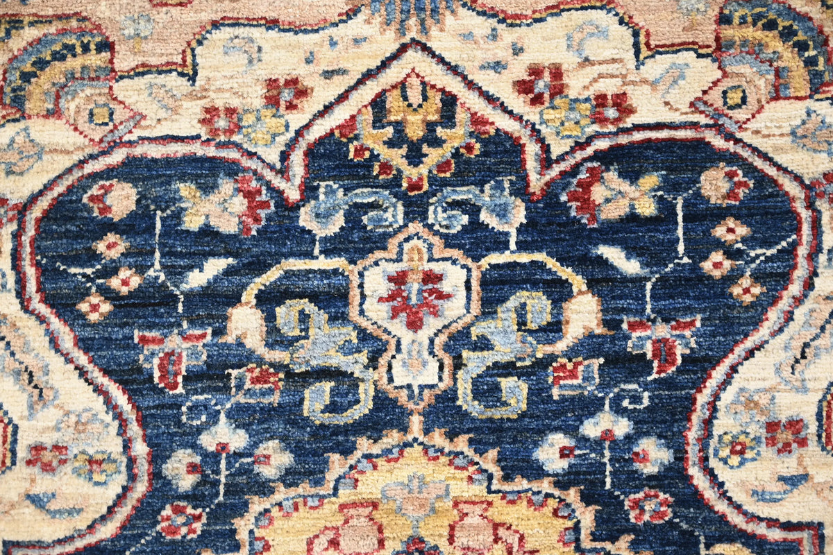 Chobi Afghan Rug – Indigo Medallion