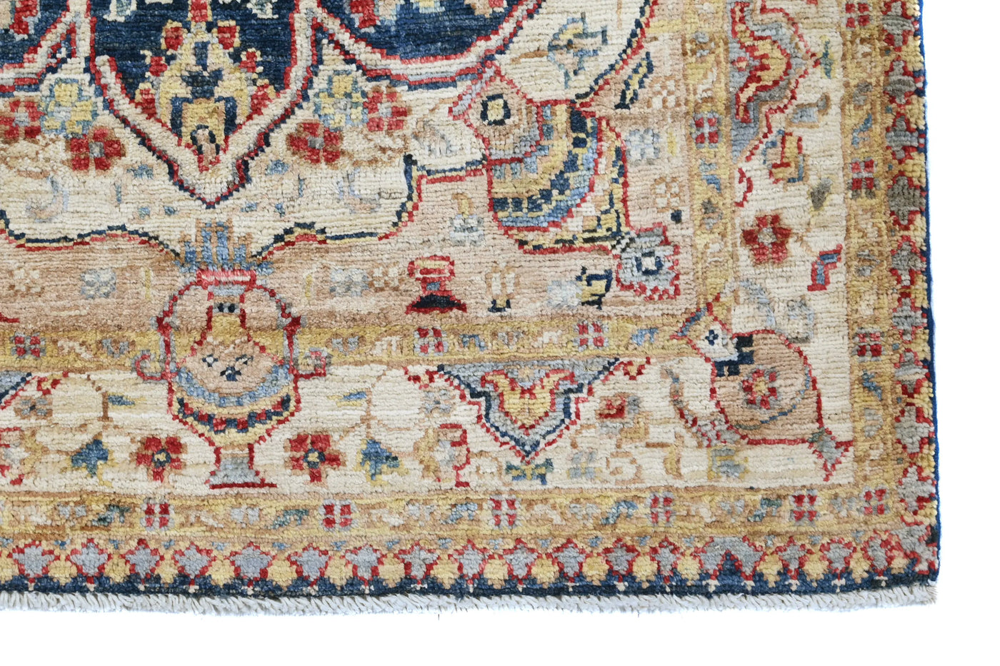 Chobi Afghan Rug – Indigo Medallion