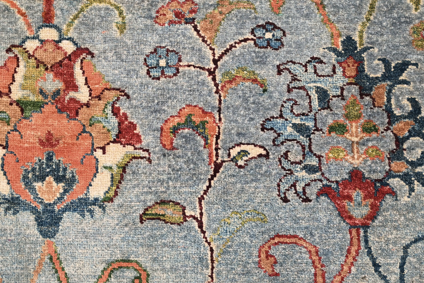 Chobi Afghan Rug – Steel Blossom
