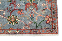 Chobi Afghan Rug – Steel Blossom