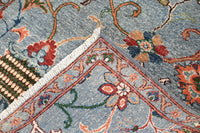 Chobi Afghan Rug – Steel Blossom