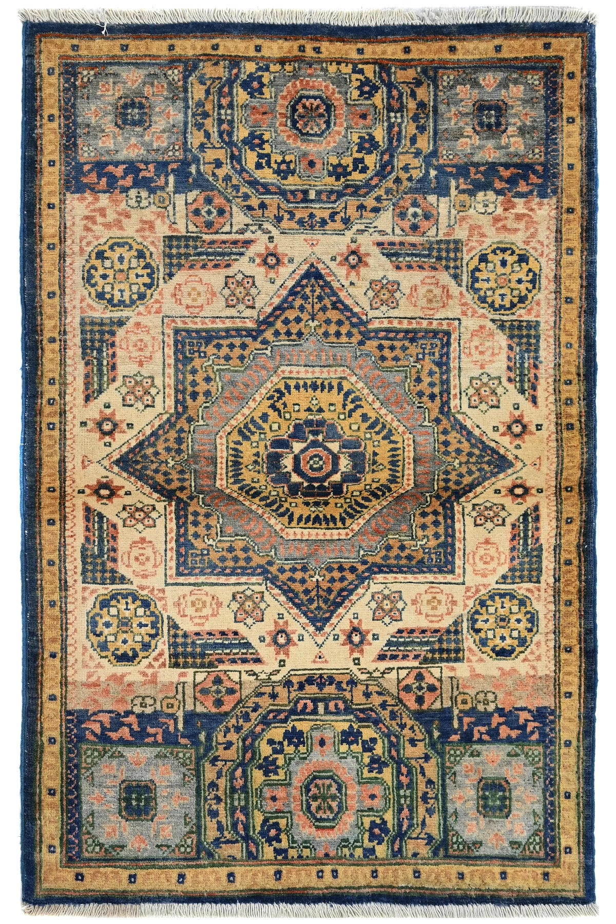 Chobi Afghan Rug – Ochre Medallion