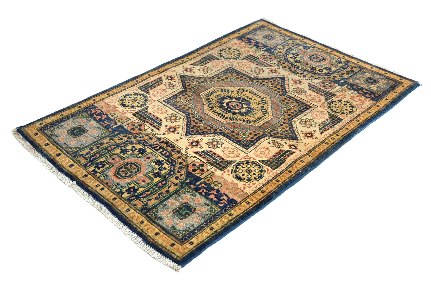 Chobi Afghan Rug – Ochre Medallion