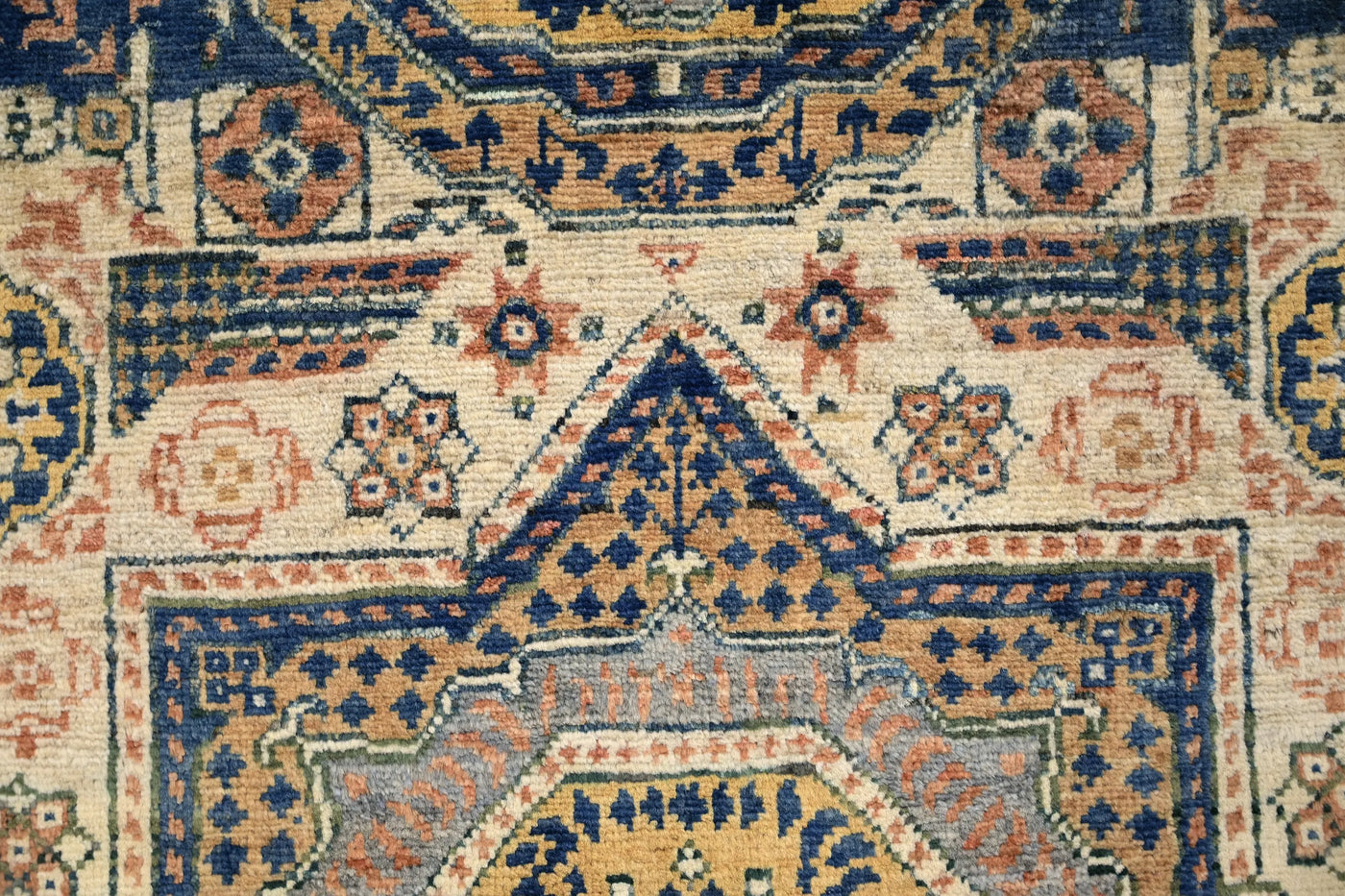 Chobi Afghan Rug – Ochre Medallion