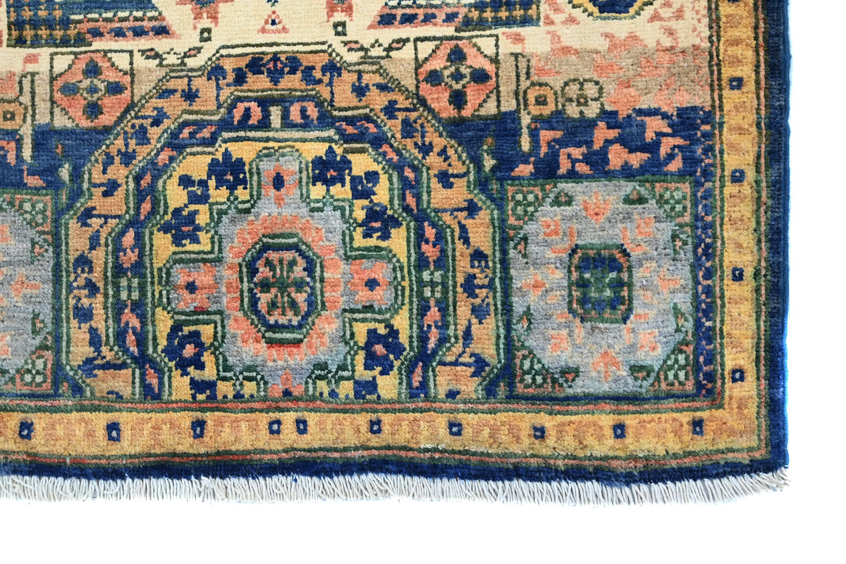 Chobi Afghan Rug – Ochre Medallion