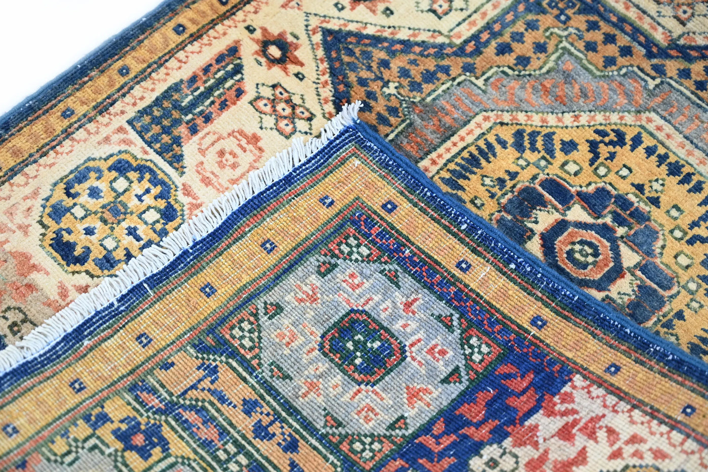 Chobi Afghan Rug – Ochre Medallion