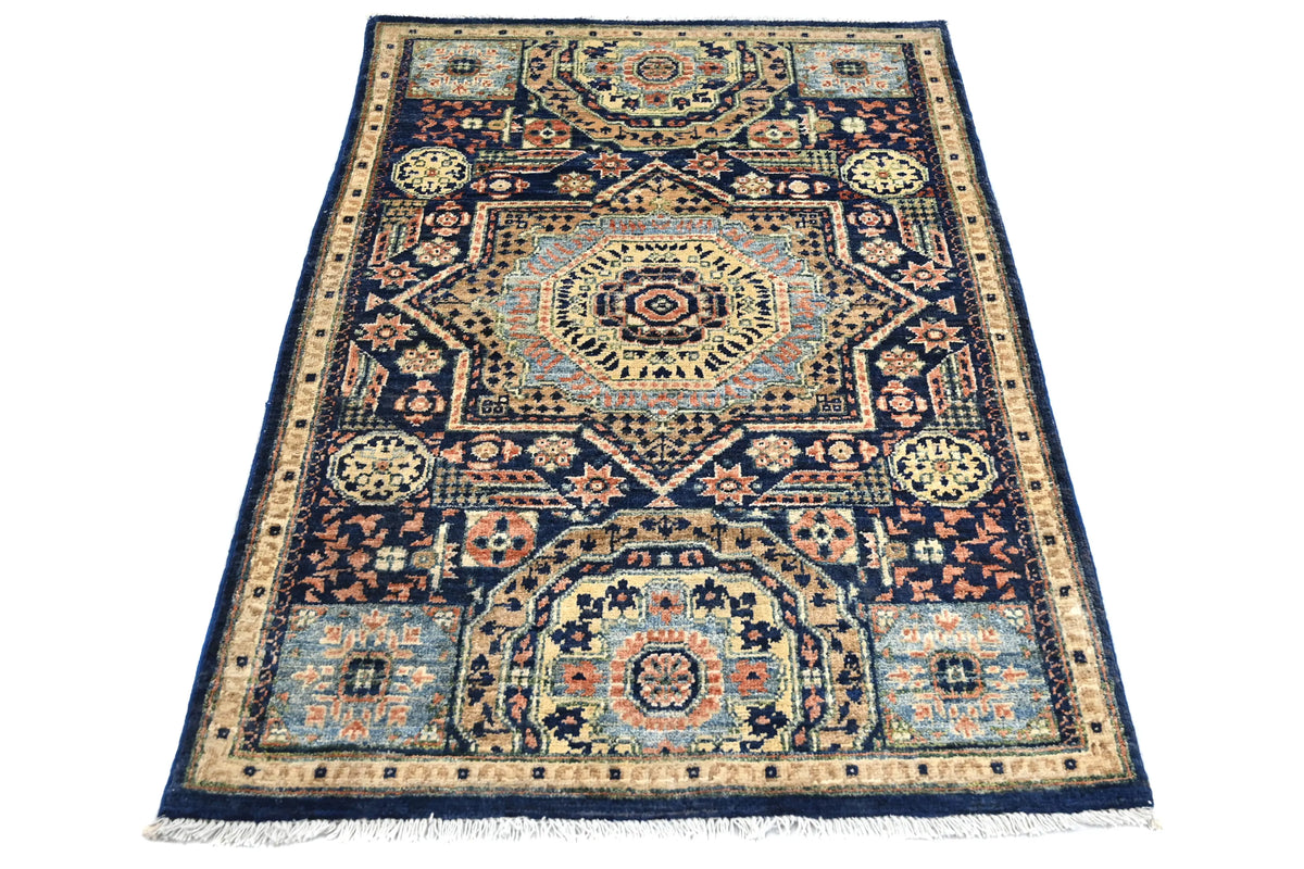 Chobi Afghan Rug – Sapphire Medallion