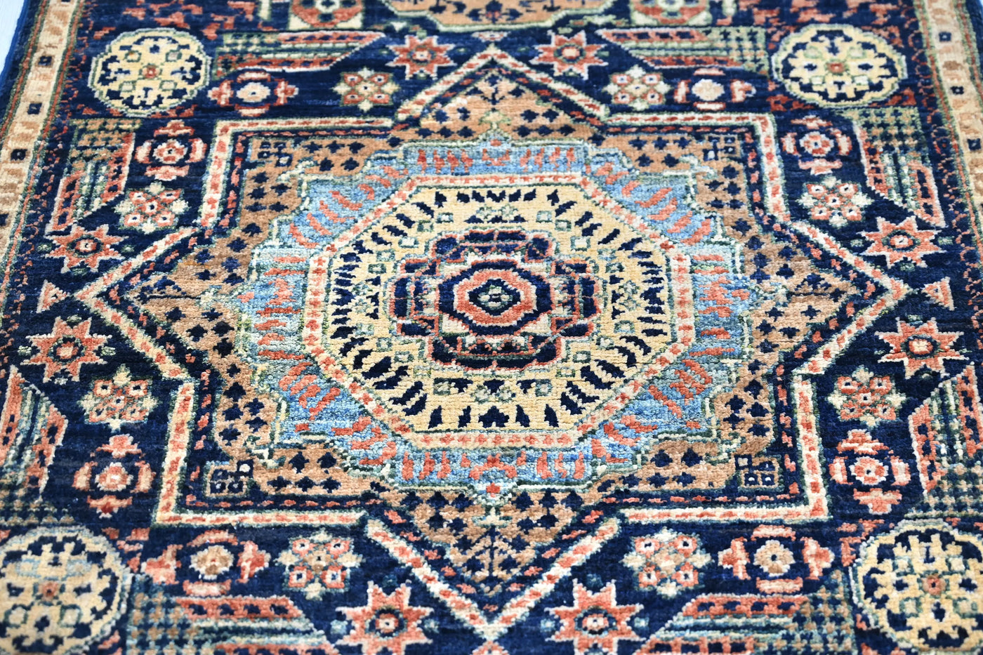 Chobi Afghan Rug – Sapphire Medallion